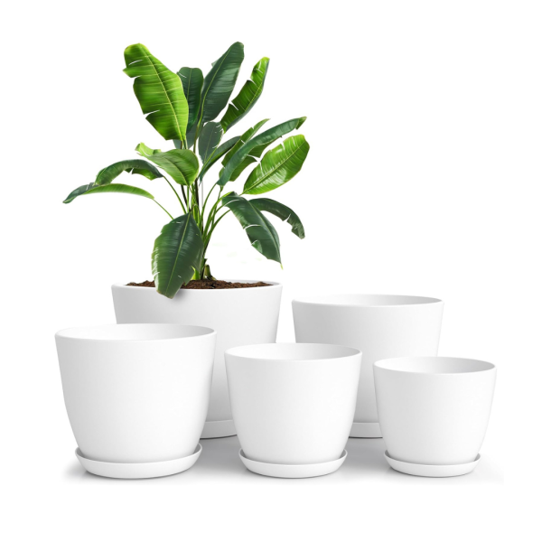 5-Pack Utopia Home Plant Pots with Drainage (7 6.6 6 5.3 4.8 Inches) Discount