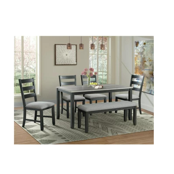 Picket House Furnishings 6-Piece Kona Gray Dining Set For Sale