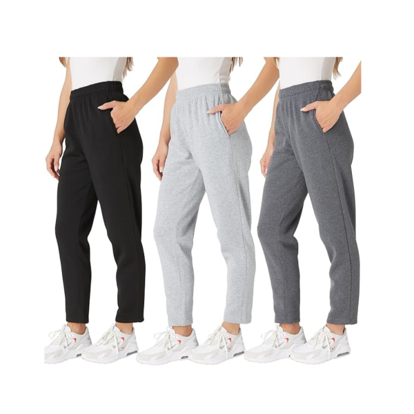 3-Pack Ultra Performance Womens Open Bottom Sweatpants Cheap