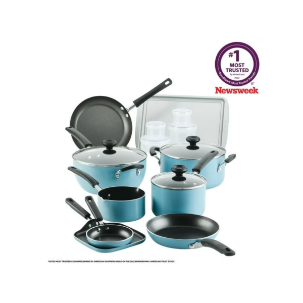 20-Piece Farberware Aluminum Nonstick Cookware Pots and Pans Set Hot on Sale