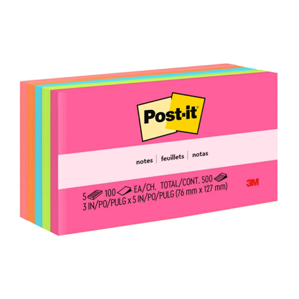 5-Pack 100-Sheet 3  x 5  Post-it Notes (Poptimistic Collection) Online