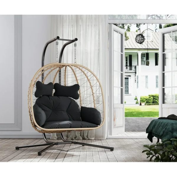 Double Wicker Swing Egg Chair For Discount