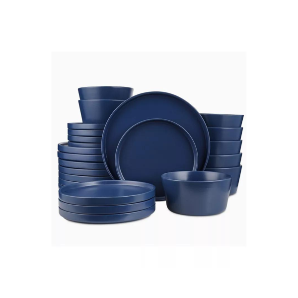 24-Piece Stone Lain Celina Stoneware Round Dinnerware Set (Blue) Sale