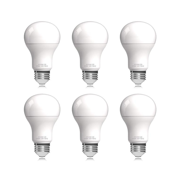 6-Count Helloify 9W 806 Lumens 2700K A19 LED Light Bulb For Cheap