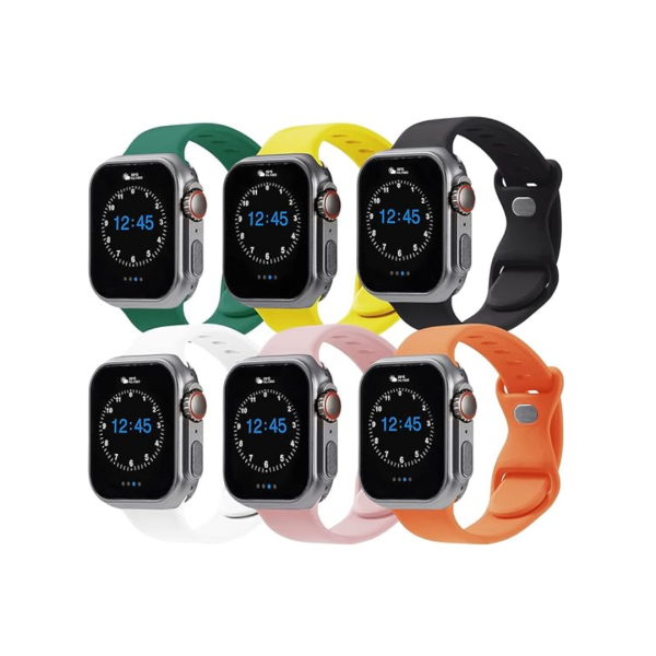 6 Pack Soft Silicone Waterproof Bands Compatible with Apple Watch For Cheap
