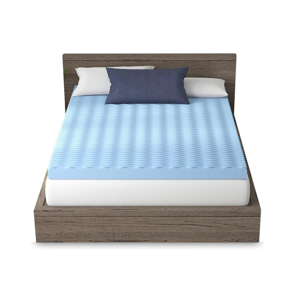 Vibe Wave Convoluted Gel Memory Foam Mattress Topper, King Size For Discount