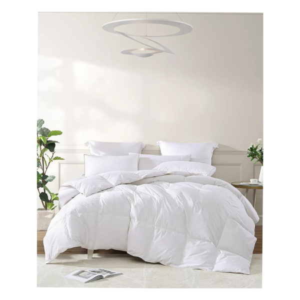 Royal Luxe All Season Warmth White Goose Feather and Down Fiber Comforter For Cheap