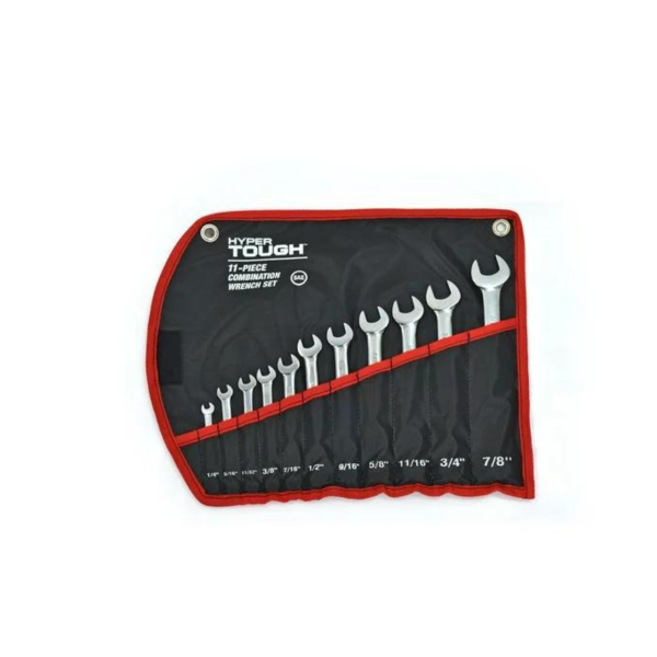 11-Piece Hyper Tough Chrome Vanadium Steel SAE Combination Wrench Set For Cheap