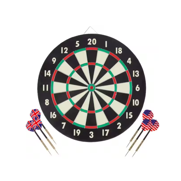 Trademark Dart Board Game Set With Six Brass Tipped Darts Hot on Sale