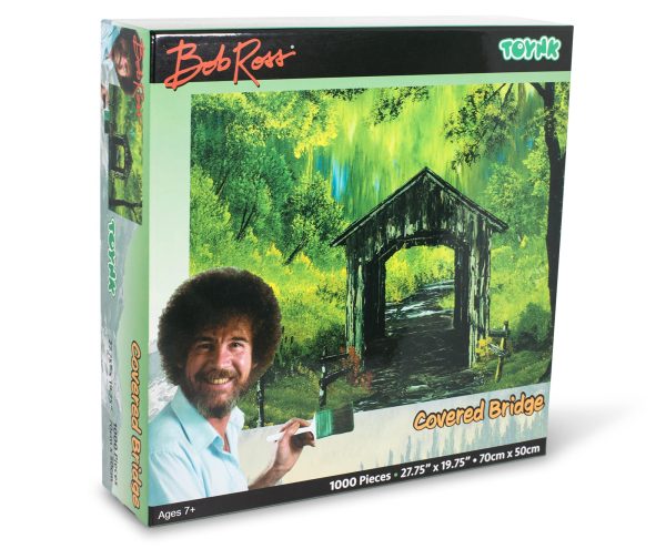 Bob Ross Covered Bridge Nature Puzzle | 1000 Piece Jigsaw Puzzle For Discount - Image 2